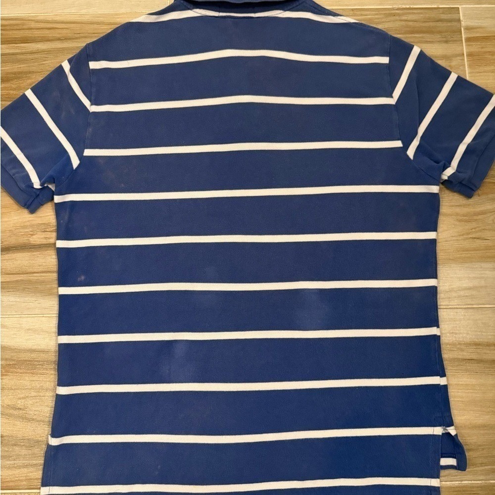 Ralph Lauren Men's Navy and White Striped Polo Shirt - Picture 2 of 10